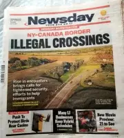 NEWSDAY NEWSPAPER JAN 12, 2025, NY-CANADA BORDER "ILLEGAL CROSSINGS"