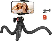 [NEEWER] Flexible Tripod with Remote, Mini Camera Phone Tripod Stand Vlog Selfie Stick with Phone Holder & Action Camera Adapter Compatible with GoPro Insta360 iPhone Samsung, Digital Camera, TP34