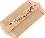 SAFIGLE Bamboo Double Sided Hair Comb for Pets Narrow Tooth Design for Dandruff Removal Dematting Gentle Scalp for Thick Hair Grooming Classic Durable Bamboo Brush