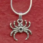 Spider Necklace Charm Pendant and chain Children Jewellery Kids goth Spooky