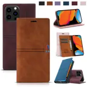 Premium Leather Flip Wallet Card Slot Stand Case For iPhone 15 14 13 12 Pro Max