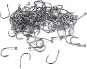 100 Pc High Carbon Steel Fishing Hooks Set Bass Hooks for Freshwater Saltwater Perforated Strong Non-Corrosive Design for Pike Bass Herring Muskie Crucian Pickerel Snapper