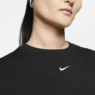 Nike 洋裝 NSW Essential Dress 黑 白 女款 長版T恤 運動休閒 【ACS】CJ2243-010