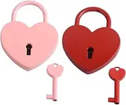 2 Sets Heart Shaped Love Locks Luggage Padlocks with Keys Durable Stylish Gym Locker Locks for Travel Handbags More Compact Portable Design