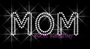 MOM OUTLINE RHINESTONE IRON ON TRANSFER BLING HOT FIX