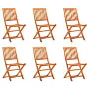 Folding Garden Chairs 6 pcs Solid Eucalyptus Wood vidaXL