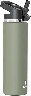 Super Sparrow Water Bottle Insulated - 1000ml - Drink Bottle - Wide Mouth SwivelSip Flask - BPA Free, Leak Proof Mug- Ergonomic Straw Water Bottle for Work, Gym, Travel, Sports