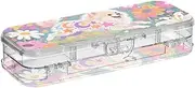 Yoogain Colorful Graffiti Pomeranian Dog Clear Pencil Plastic Box Double Layer Hard Pens Case Boxes For Stationery Supplies With Snap Lid