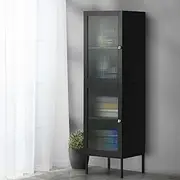 [OIKITURE] Slim Bathroom Cabinet Tall Storage Cupboard Floor Cabinet