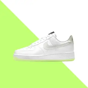 【NIKE 耐吉】休閒鞋 nike Air Force 1 07 LX 螢光綠 白綠 夜光 笑臉 女休閒鞋 女鞋 CT3228-100