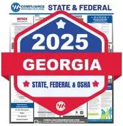 2025 Georgia GA State/Fed Labor Law AlL In 1 Compliance Poster Paper/Laminated