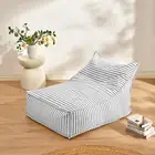 Cadence & Co. Oscar Faux Linen One Seater Bean Bag Lounge Cover Dove Grey