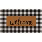 Welcome Mat Outdoor Indoor Door Mats Heavy Duty Buffalo Plaid Welcome Front