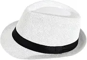 [Perfeclan] Men Women Panama Hat Versatile Top Hat for Beach Hiking Adults Commuting Outdoor