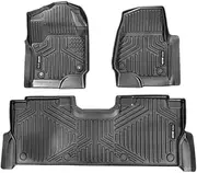 Automotive Floor Mat，Compatible with Ford F-250/F-350/F-450 2017-2022, 3 Pcs Front and 2nd Row Liners Fit TPE Vehicle Floor Mats