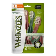 Whimzees Natural Daily Dental Treats Toothbrush for Large Dogs (18 - 27kg) X 6