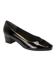 [Easy Steps] Gamma Black Patent Heeled Shoes