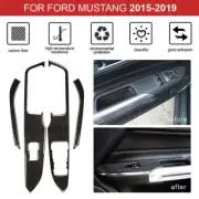 Carbon Fiber Interior Window Switch Cover Trim for Ford Mustang 2015-2020 Auto