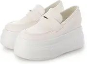 [EVOL] Evor Women's Loafers, 3.1 inches (8 cm) Thick Sole Coin Loafers