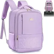 [BAGZY] Laptop Backpack 15.6 Inch Travel Backpack 40x30x20 Wizzair Flight Approved for Women Man 25L Laptop Bag Waterproof Carry on Luggage Backpacks for Teacher Weekender Overnight Purple