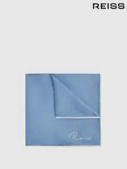 Reiss Airforce Blue Ceremony Plain Silk Pocket Square (U00827) | $75