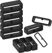ECSEM Fastener Rings Intended for Garmin Fenix 7/6/ 6 Pro/ 5/5 Plus/Forerunner 935/945/945 LTE Bands(Pack of 10+1) Silicone Connector Security Loop Keepers Ring, Black