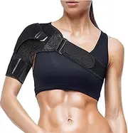 Shoulder Brace - Rotator Cuff Support Brace - One Size Fits All - Shoulder Brace for Men and Women - Adjustable Sleeve Brace to Relieve Shoulder Pain
