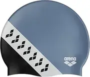 Arena Icons Team Stripe Unisex Silicone Swim Cap for Adults Reinforced Edge Stylish Flat Mold Cap Fitness Swimming, One Size
