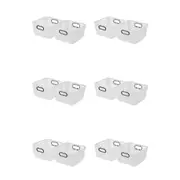 6x Home Leisure Square Basket W/Handles Clear Laundry Floor Cleaning Home Set