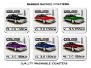 86' 88' HOLDEN VL CALAIS TURBO 3.0 SET OF 6 QUALITY RUBBER DRINK COASTERS