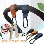 PU Leather Adjustable Pram Hook Cart Organizer Diaper Bag Hanger Travel Tool