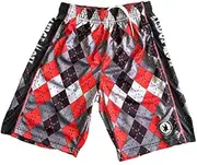 [Flow Society] Boys' Red, White, & Blue Argyle Shorts - Boys Athletic Shorts