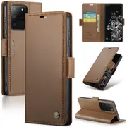 CaseMe Samsung Galaxy S20 Ultra 5G Folio Wallet Case Cover Side Closure G988 [Brown]