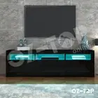 TV Stand Cabinet Gloss Entertainment Unit RGB LED 2 Doors 2 Drawers 200CM Black