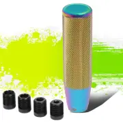 NRG Performance Knurled Cylinder Shift Knob w/4Pcs Thread Adapters Neochrome