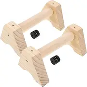 2-piece Wooden Gym Handles Anti-slip Pushup Bars for Floor Strength Training Home Workout Parallettes Sturdy Construction and for Men Women