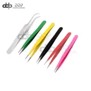 6 PC SWISS JEWELER STYLE PRECISION MICRO FORCEPS TWEEZERS SET KIT