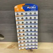 50 Pcs PKCELL LR44 AG13 Button Cell Batteries for Toys ,Watches Exp 12/26
