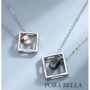 【Porabella】925純銀情侶款項鍊 男女款莫比烏斯項鍊戒指 情侶項鍊對戒 雙環純銀項鍊 Necklace