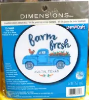 Dimensions Learn A Craft Counted Cross Stitch Kits Farm Fresh Blue Truck