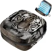 Period Bag,Sanitary Napkin Storage Bag,Animal Face Tiger,Tampon Bag for Purse