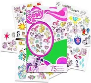 My Little Pony Temporary Tattoos - 75 Tattoos - Twilight Sparkle, Rainbow Dash, Fluttershy, Pinkie Pie, Applejack, Rarity, Spike the Dragon, Princess Celestia, and Princess Luna by Hasbro