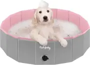 Dog Pool, Kiddie Pool with Hard Plate Collapsible Pet Bath Foldable Swimming Pet