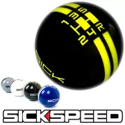 BLACK/YELLOW SICK RALLY STRIPE SHIFT KNOB SHORT THROW SELECTOR 12X1.5 S04