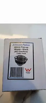 Johnson Suisse 40mm Black Pop Up Waste Plug No Overflow