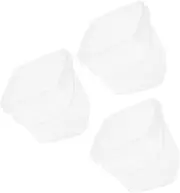 HIAKDOFT 3pcs Plastic Barrel Kitchen Storage Bucket Pet Bucket Plastic Pail with Lid Transparent Pp