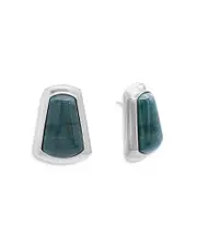 Shashi Clementine Green Agate Drop Earrings in Rhodium Plated Sterling Silver