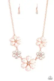 Paparazzi FIERCELY FLOWERING copper necklace