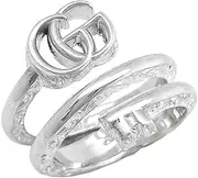 [Gucci] GG Marmont Key Double Band Ring Japan Size 13 Silver 770719 J8400 8106 No. 14, Sterling Silver, No Gemstone