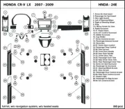 Carbon Fiber Dash Trim Kit for Honda CR-V LX without navigation system 2007-2009 (for: Honda)